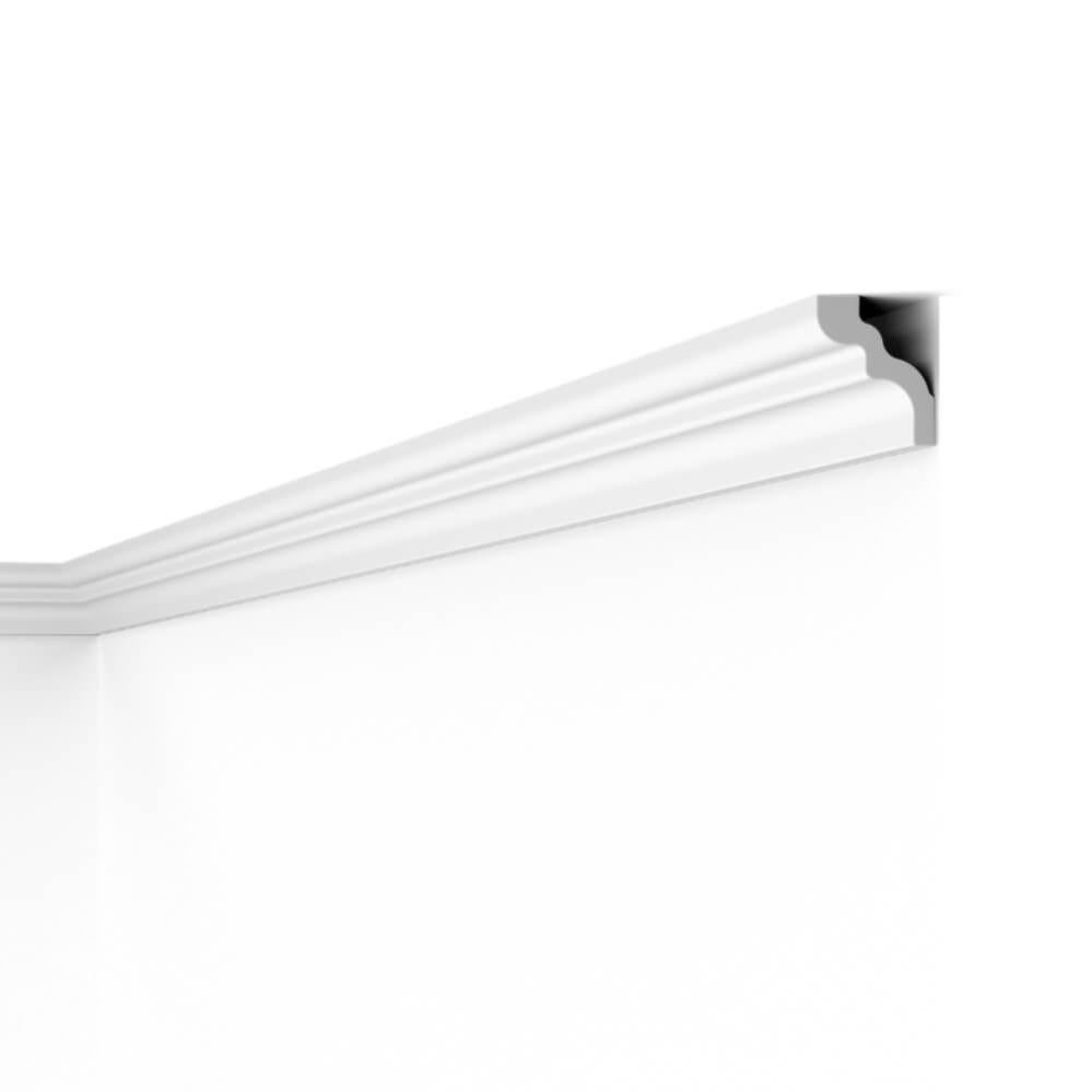 Cornisa Decorativa De Poliestireno - Medidas 75 X 50 X 2000 Mm, Blanco, Para Interior Y Exterior, Estilo Moderno