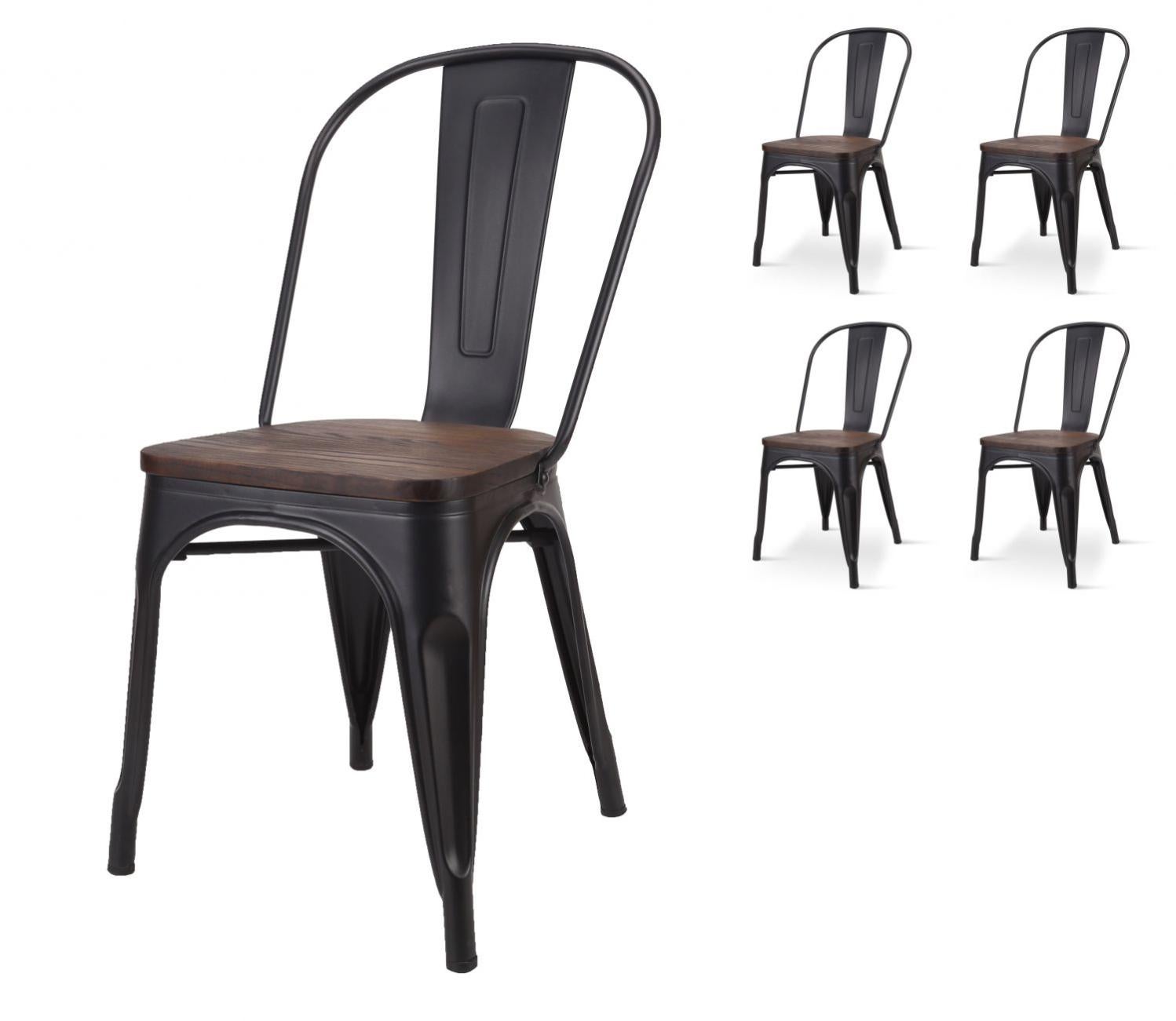 Kosmi - Set di 4 sgabelli da Bar in Metallo Bianco Opaco, Sgabello di Altezza Media 66 cm Ideale per Un Tavolo di 90 cm