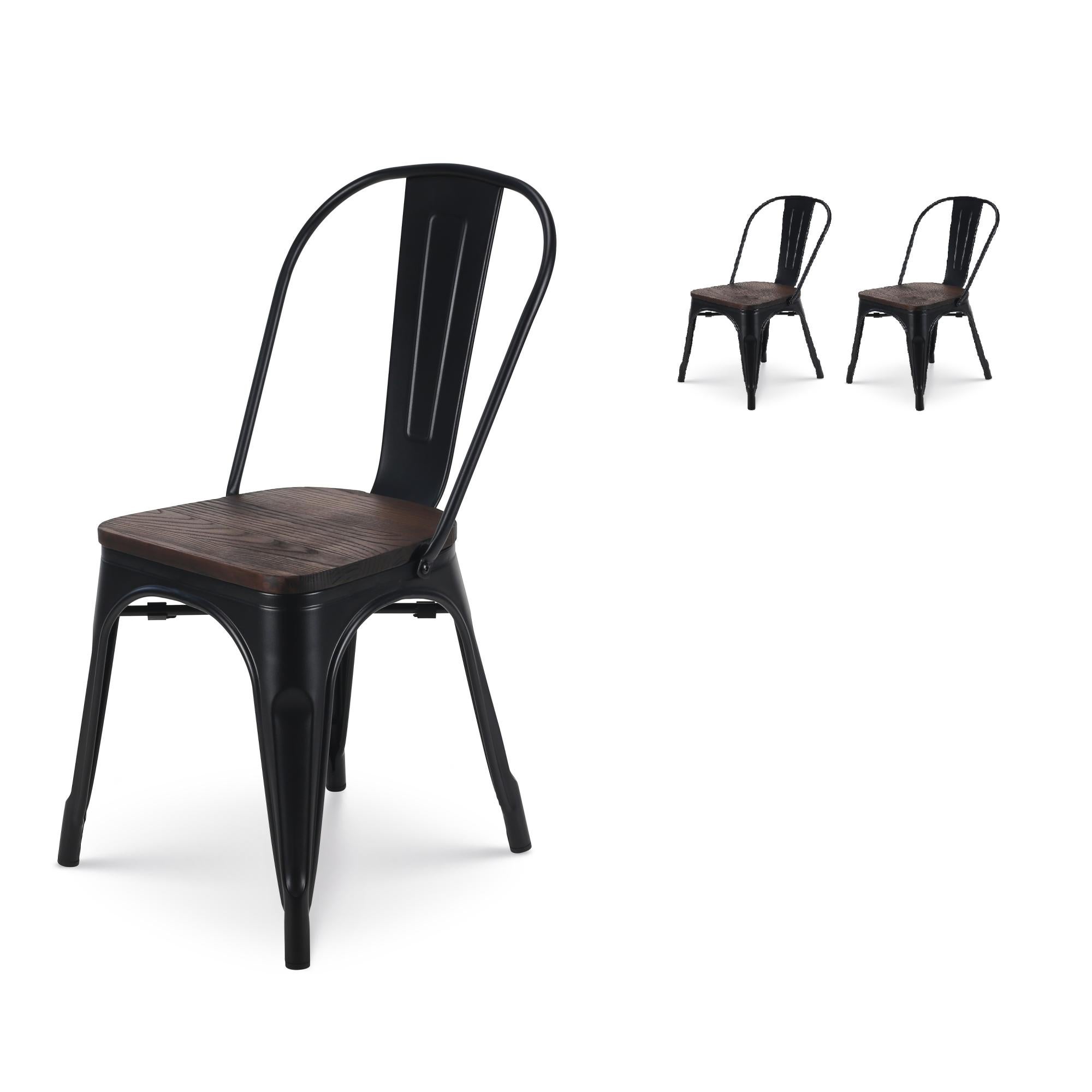 Kosmi Sgabello Industriale Metal Bianco E Legno: Altezza 46 Cm, Senza Schienale - 6