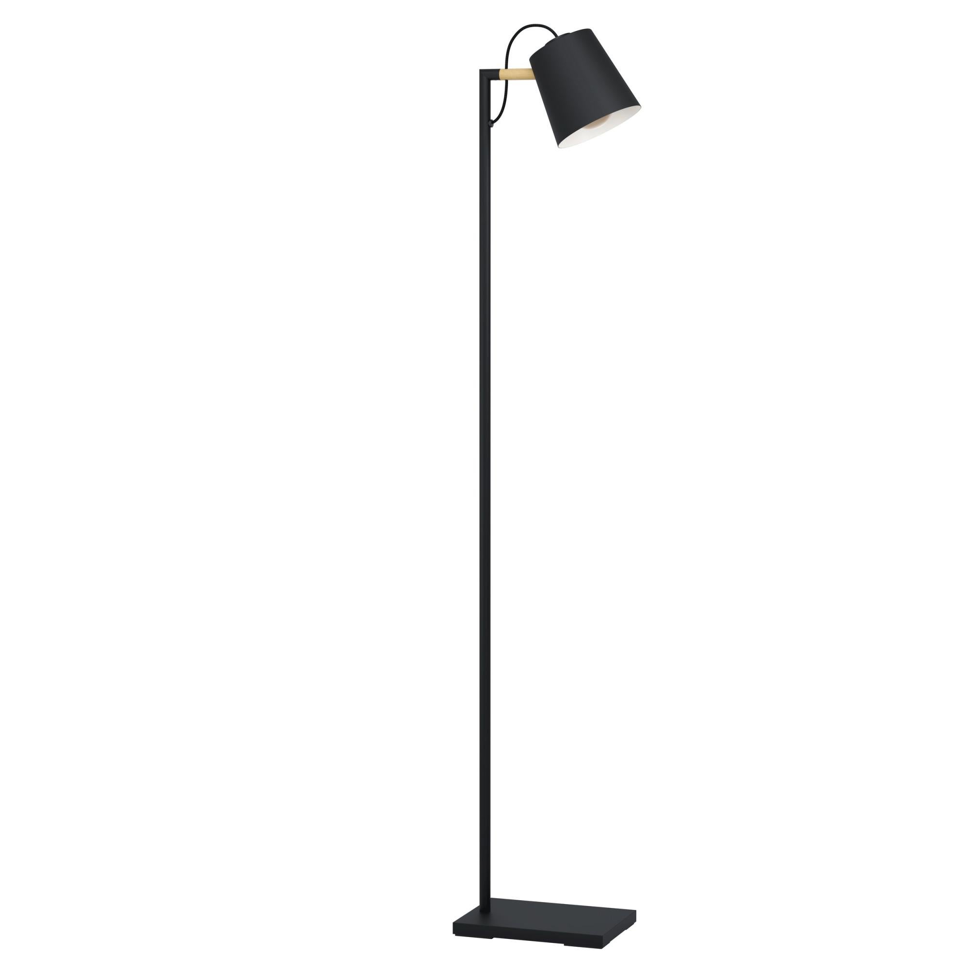 Lampadaire Noir Vilastrosi-E EGLO - éclairage Indirect Vers Le Plafond, Hauteur 165 Cm, Douille E27