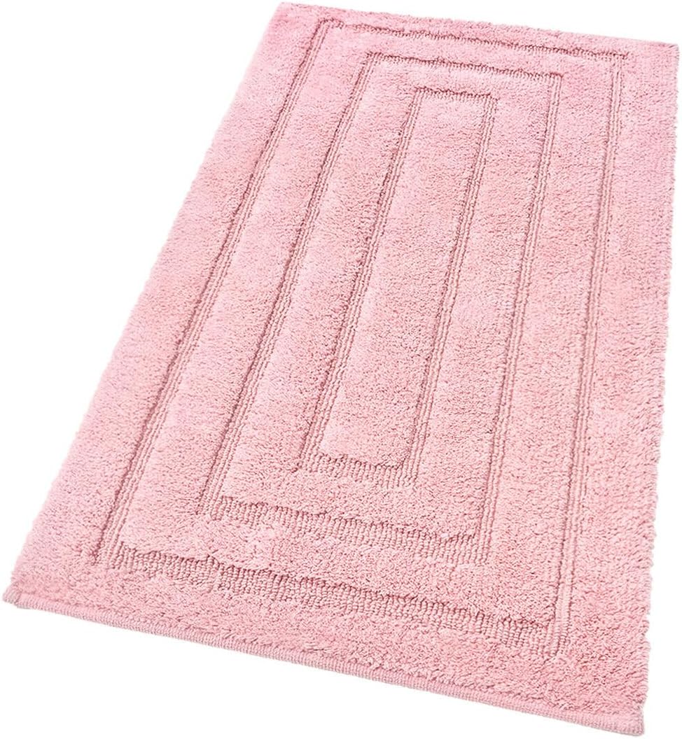 Tappeto Bagno Puro Cotone 60x175 cm Elegante Lussuoso Morbido Scendiletto  Antiscivolo Rosa