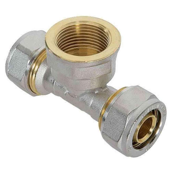Raccordo a t femmina per tubo multistrato a pressare per gas modello al Raccordo a t femmina per tubo multistrato a pressare per gas modello al