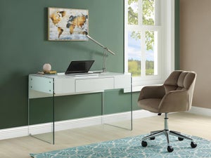 Chaise de bureau en tissu bouclette et métal Drawer - KOOIJ