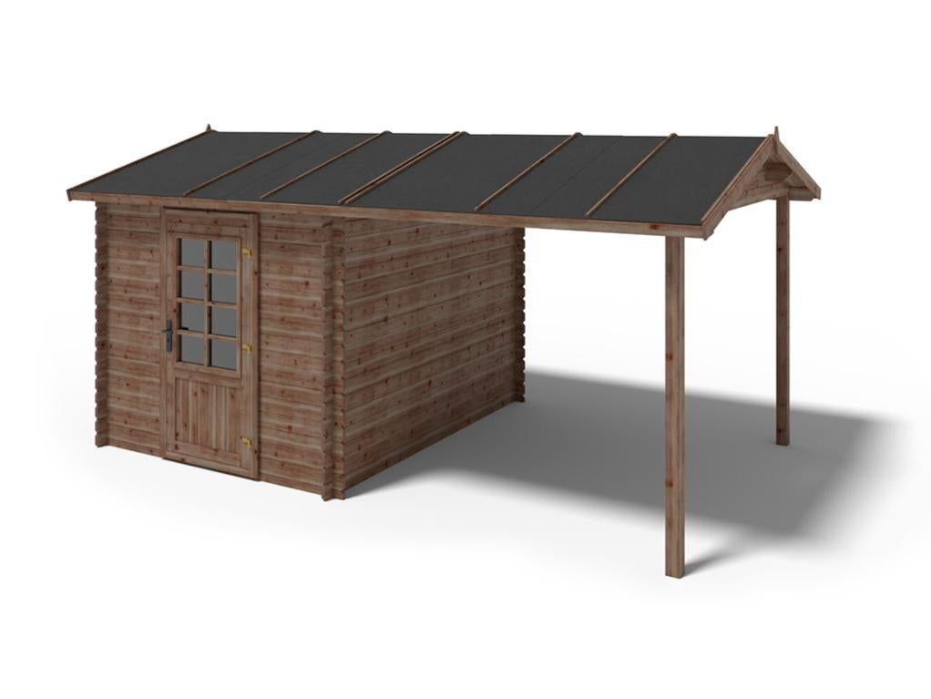 Abri De Jardin Avec Carport En Bois Trait M P Mm Sterling Marque Expertland