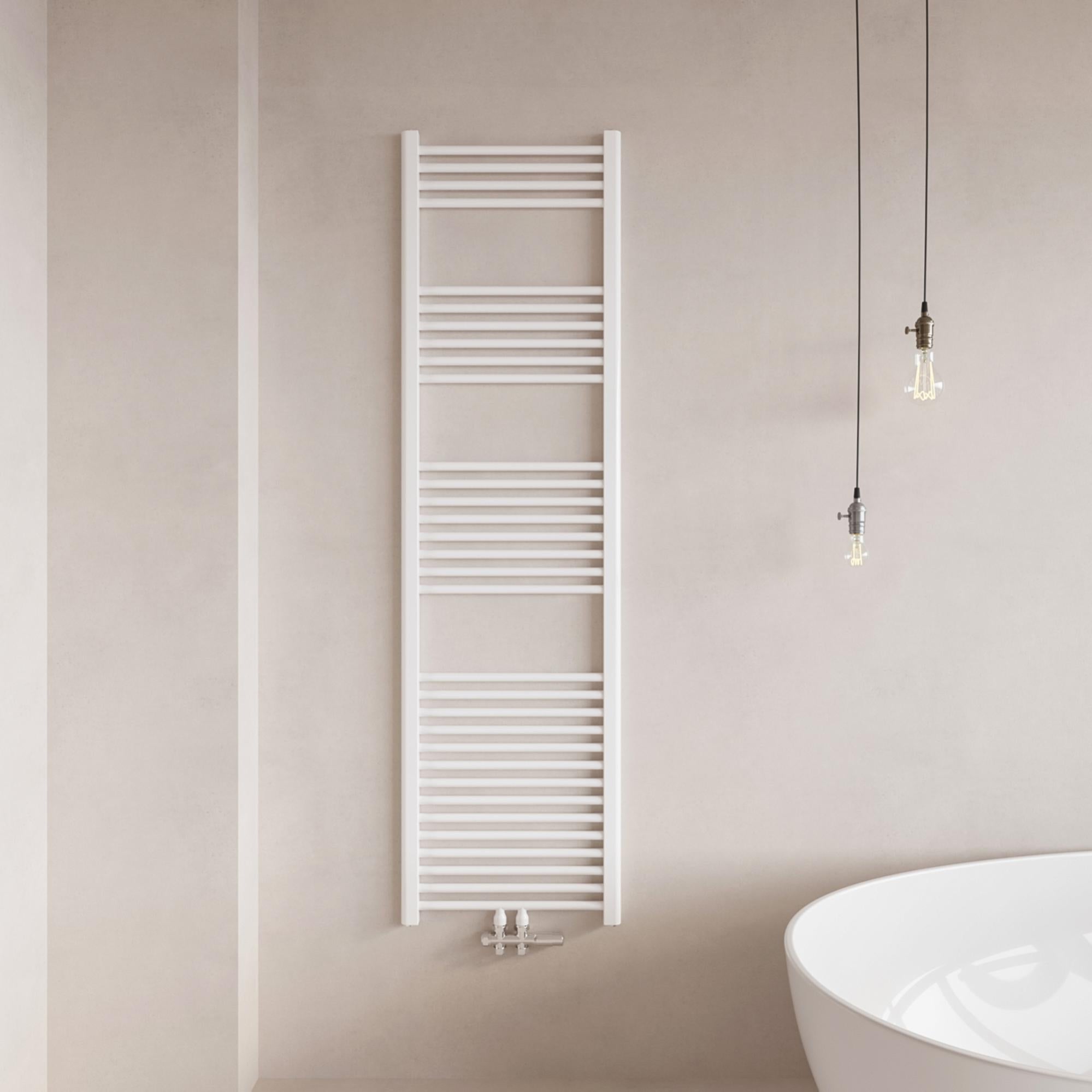 Radiateur eau chaude vertical blanc acier classique basse témperature chauffage central H.180 x