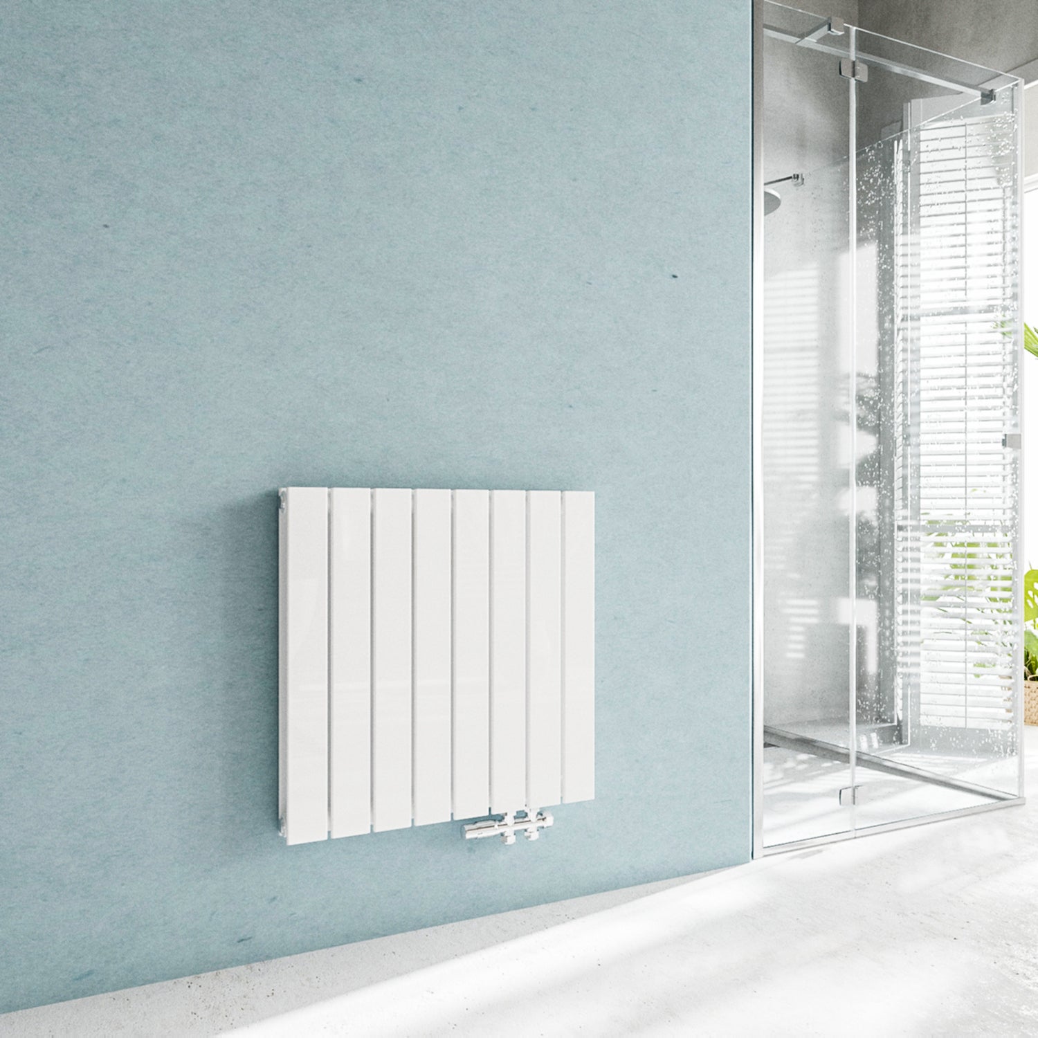 Radiateur eau chaude horizontal blanc acier classique basse témperature chauffage central H.60 x