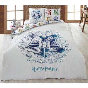 MODE EN WEB WARNER - Housse De Couette Harry Potter Hedwige 2 personnes + 2  taies d'oreillers 63x63 cm - Ecru - 100% Coton