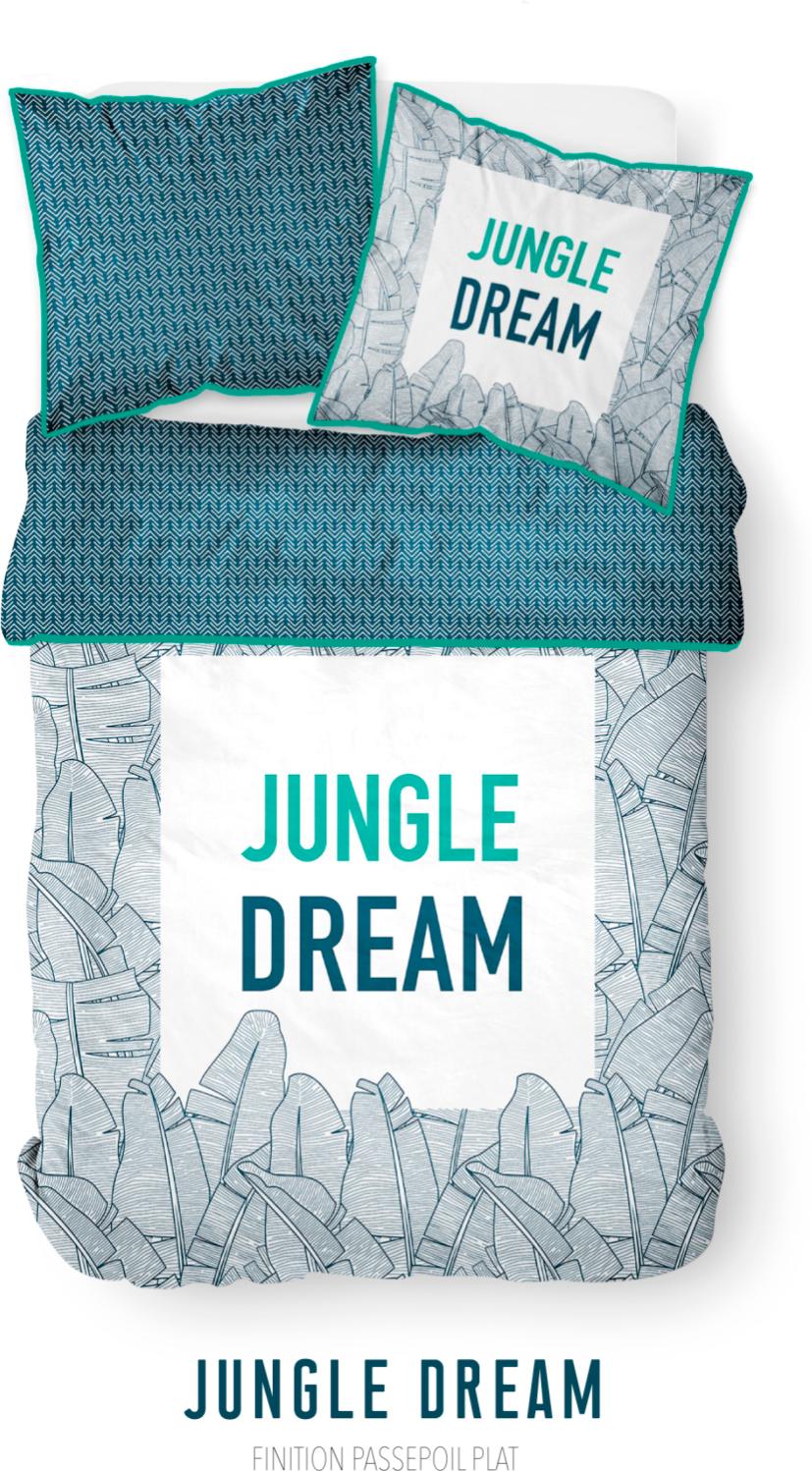 Housse de couette Jungle Dream Bleu/Vert, 220x240cm, 2 personnes, 100% Coton - 4