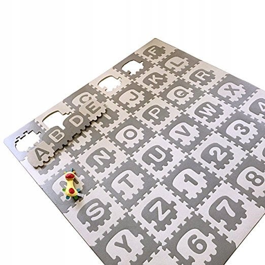 Tapis puzzle bébé HUOLE - 9 pièces avec clôture - Blanc et gris clair -  30x30x1cm/pc - Cdiscount Jeux - Jouets