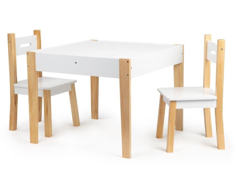 Mstore Table 2 Chaises Style Scandinave Pour Enfants Plateau Tableau Noir Chambre D Enfant Salle De Jeux Blanc