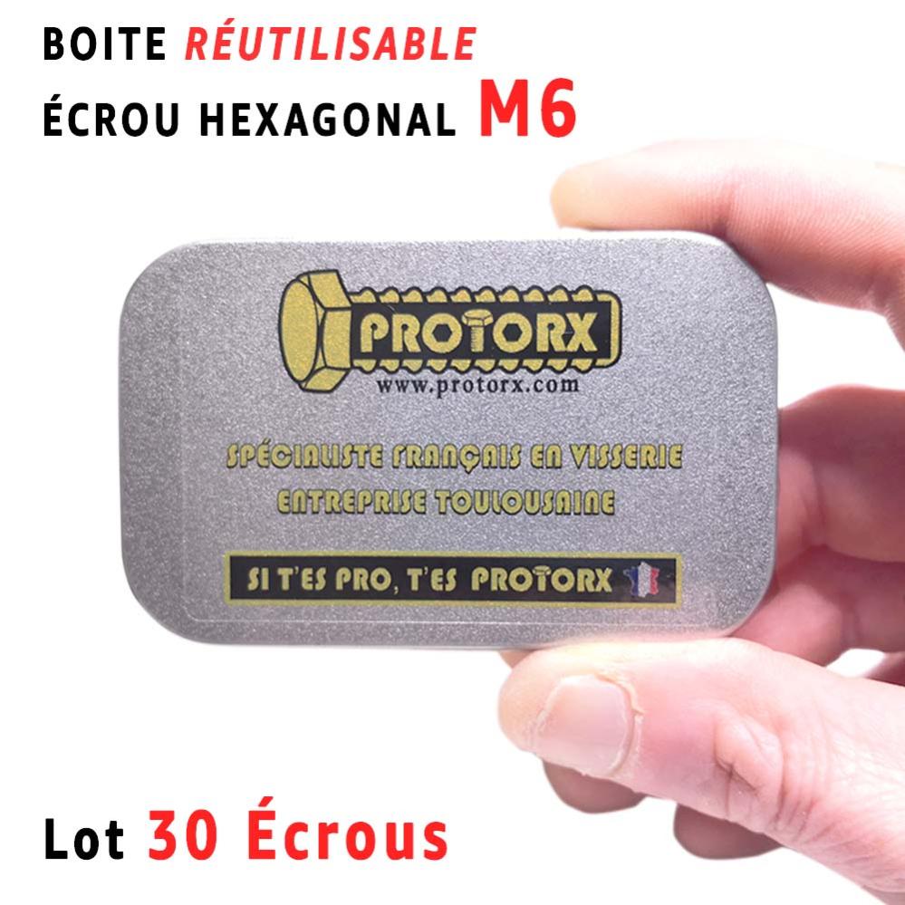Ecrou Hexagonal M6 : Boite 30 Pcs en Acier Inoxydable | HU - DIN934 - Inox A2 | (Diam.int = 6mm x Diam.ext = 10mm) - 5