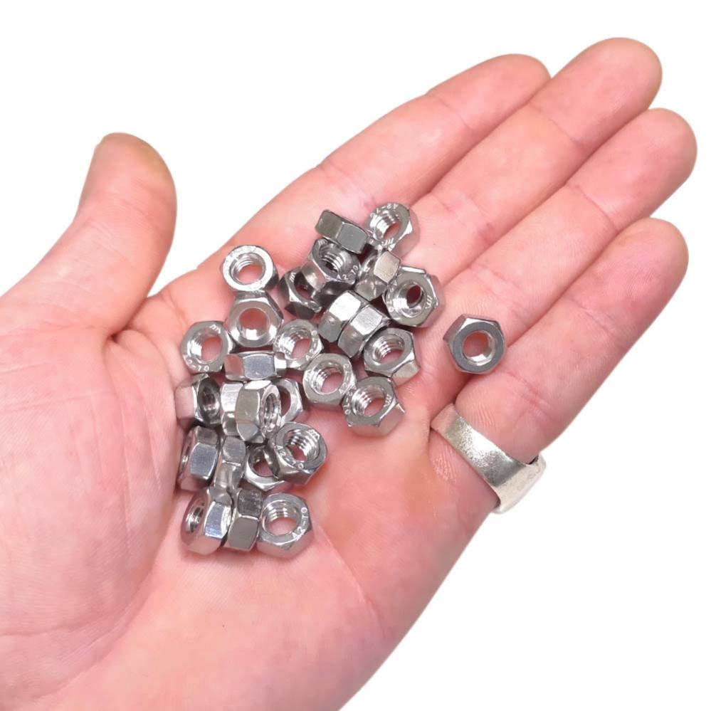 Ecrou Hexagonal M6 : Boite 30 Pcs en Acier Inoxydable | HU - DIN934 - Inox A2 | (Diam.int = 6mm x Diam.ext = 10mm) - 4
