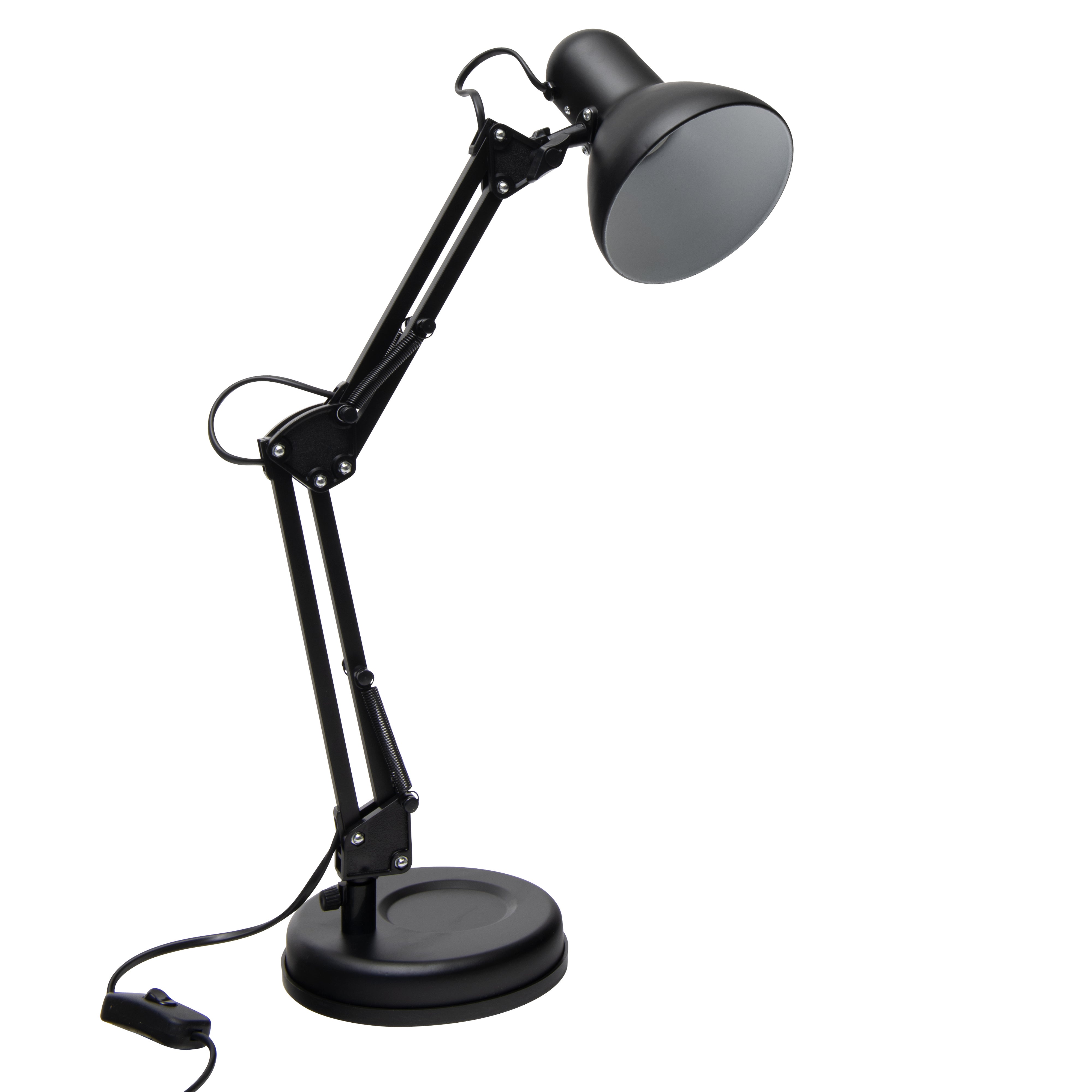 Lampe de bureau LED flexible POST en métal et PVC noir