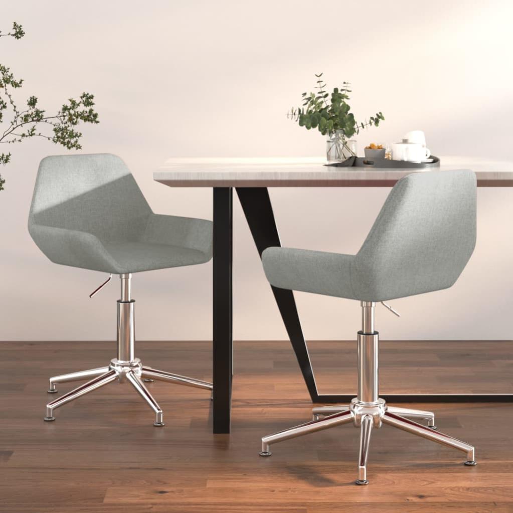 VidaXL Sedie Da Pranzo Girevoli In Velluto Grigio Scuro – 2 Pezzi, Regolabili In Altezza, Base In Acciaio, Ruotano 360°