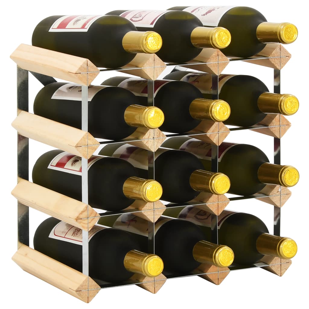 Meyvaser - Botellero de Madera Vertical de Pino Apilable en Color Natural  para 6 Botellas y con 2 Niveles de Altura.