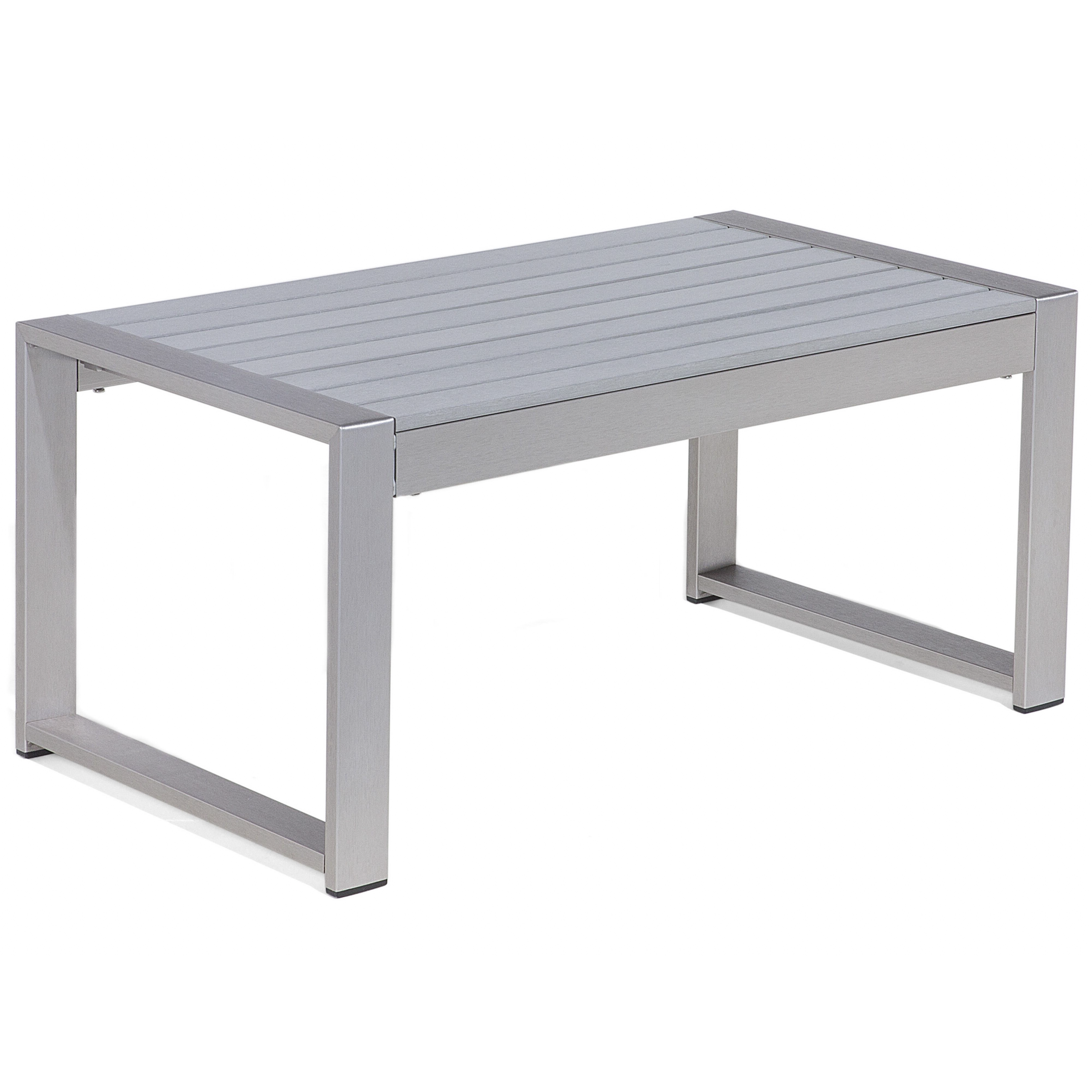 Beliani Table de jardin en aluminium gris clair 90 x 50 cm SALERNO