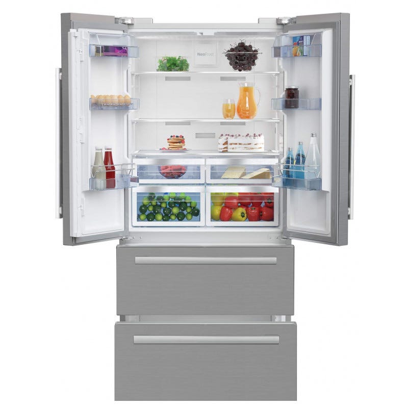 Hotpoint E4daaxc - Refrigerateur Multi-portes - 402l 292+110 - Froid  Ventile - A+ - L 70cm X H 195cm - Silver