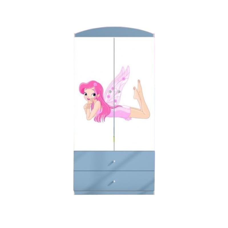 Armoire enfant 2 portes FEE AVEC DES AILES avec tiroirs de rangement