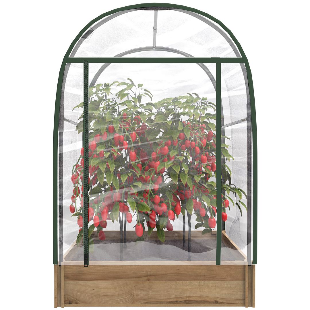 Jardinière Carre Potager Extérieur en Bois avec Tissu Géotextile 80x 60x20  cm avec Serre pour Cultiver Fleurs, Légumes, Aromates - Cdiscount Jardin