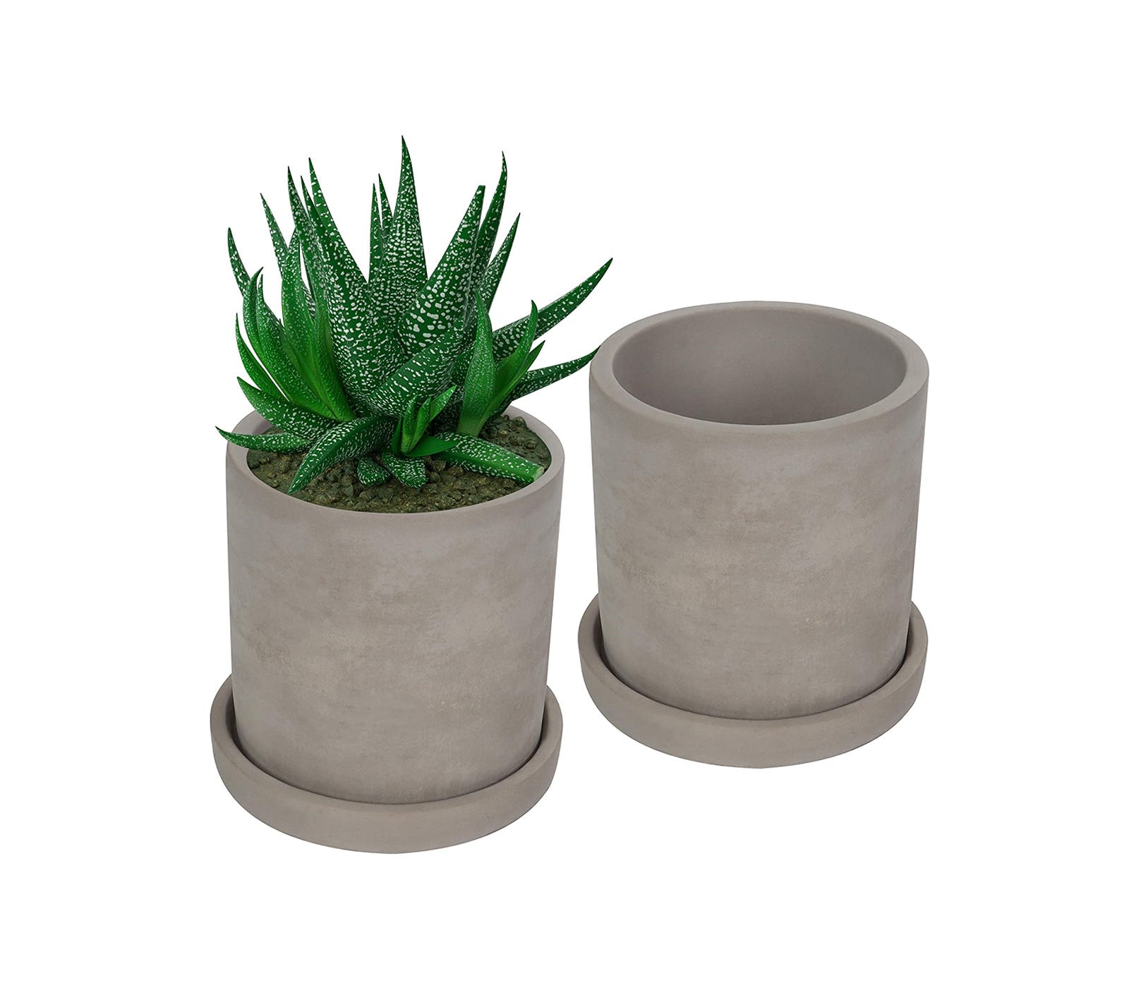 Set vasetti portafiori interni piante grasse cemento coppia vaso decorativo