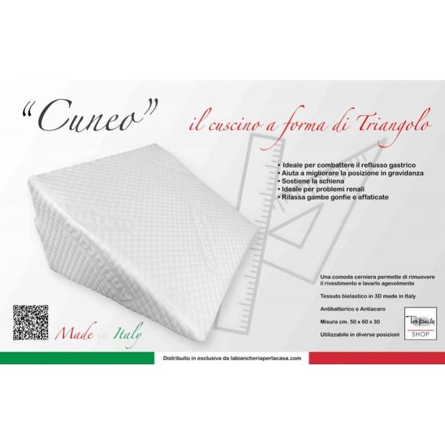 Cuscino memory a cuneo inclinato regolabile, Cuscino ortopedico con Cuscino memory a cuneo inclinato regolabile, Cuscino ortopedico con