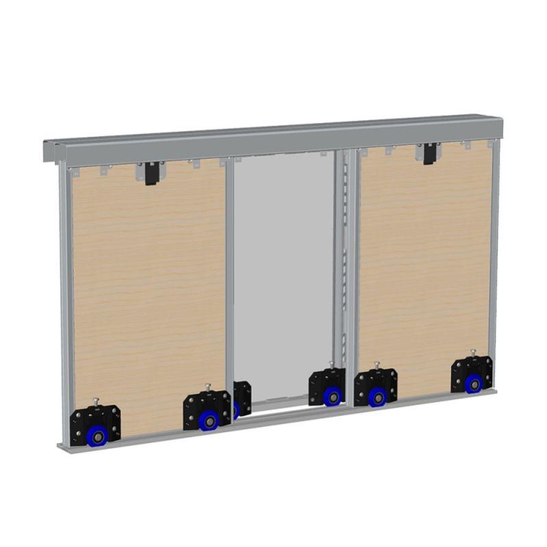 Kit Slid'up 280 Aluminium Anodisé Noir Pour 3 Portes De Placard