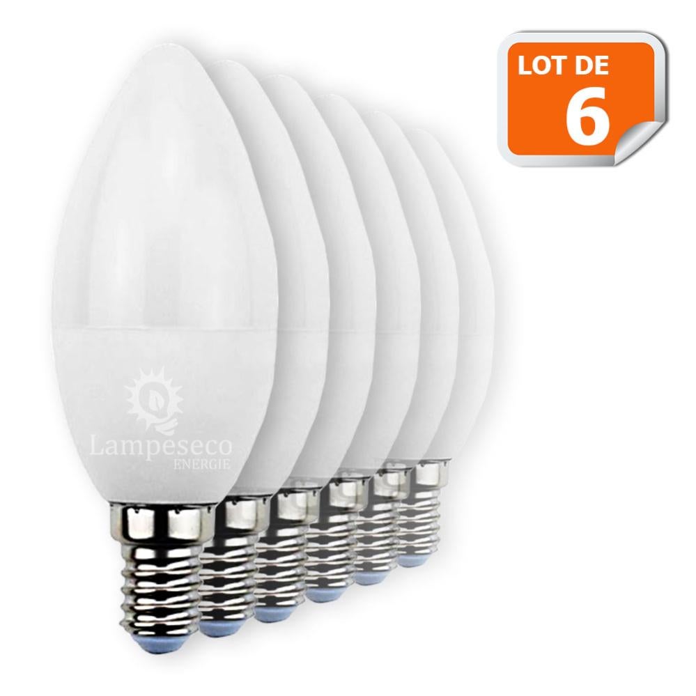 Lot de 6 Ampoules LED bougie E14 6W 480 lumens Leroy Merlin