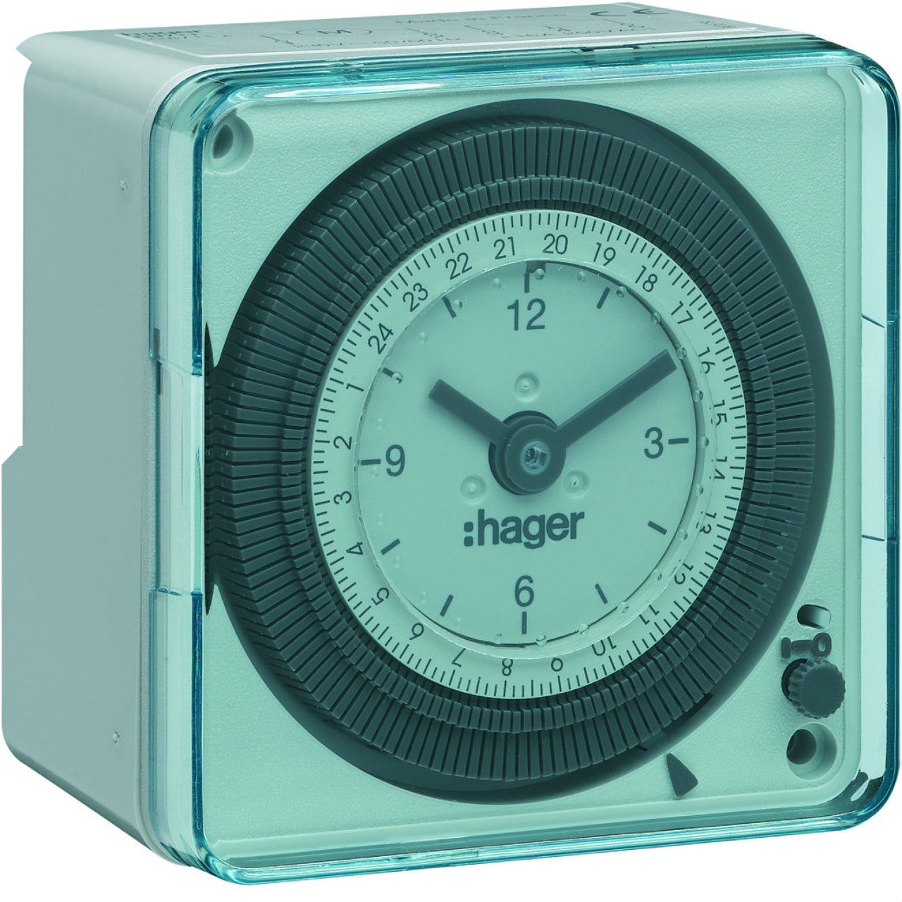 Interrupteur horaire - 72 x 72 mm - 1 contact - 24 heures - hager eh711