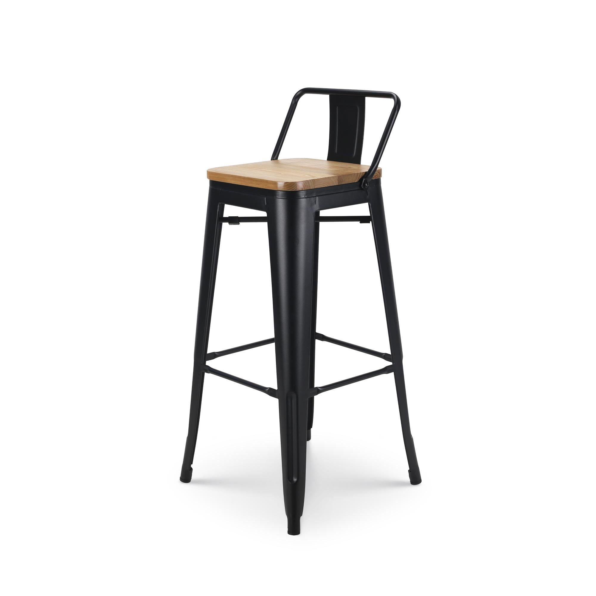 Sgabello basso impilabile in metallo verde acqua stile industrial - Farley