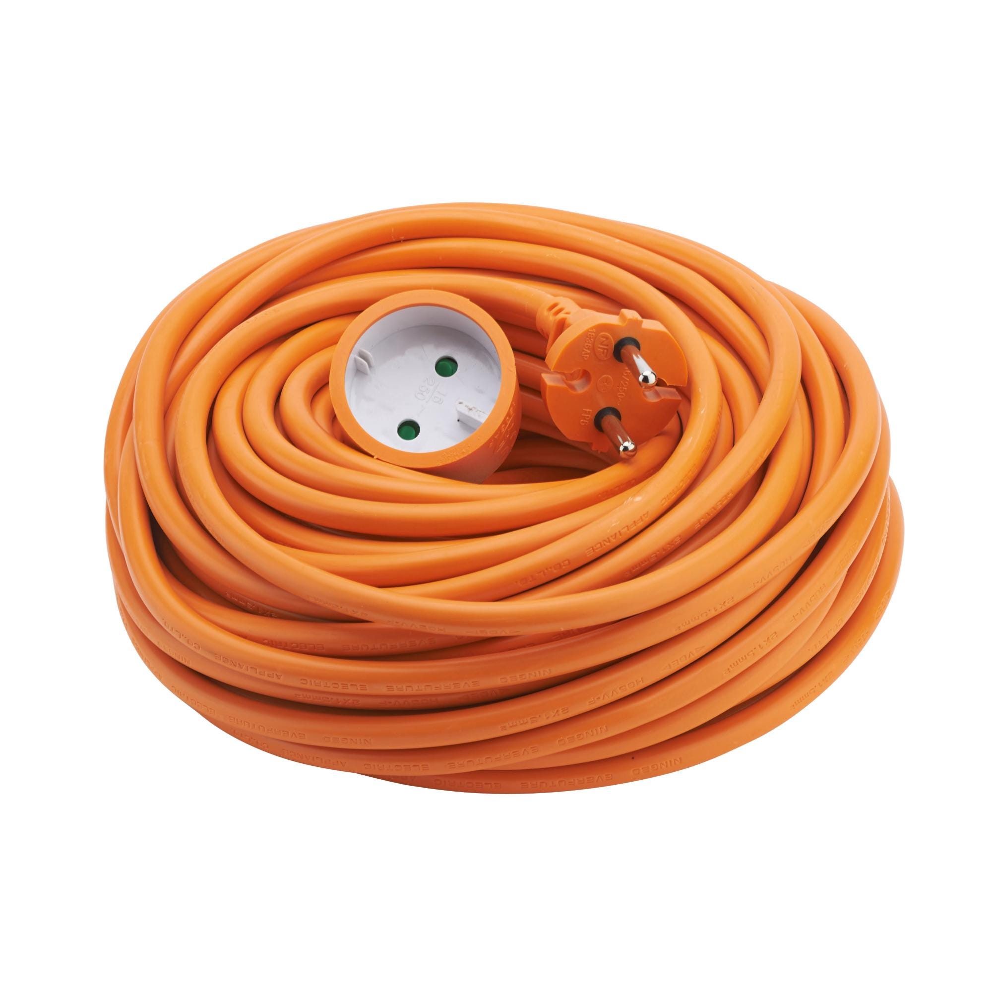 RALLONGE JARDIN 2P 16A 2X1,5 MM² HO5VV-F 25M ORANGE | Bricoman