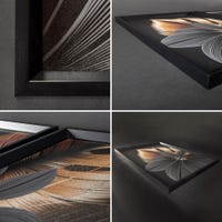 DekoArte 3-delige Minimalistische Kunst Schilderijen Set - Hout 50x70 Cm Met Zwarte Lijst, Modern Woonkamer Decor
