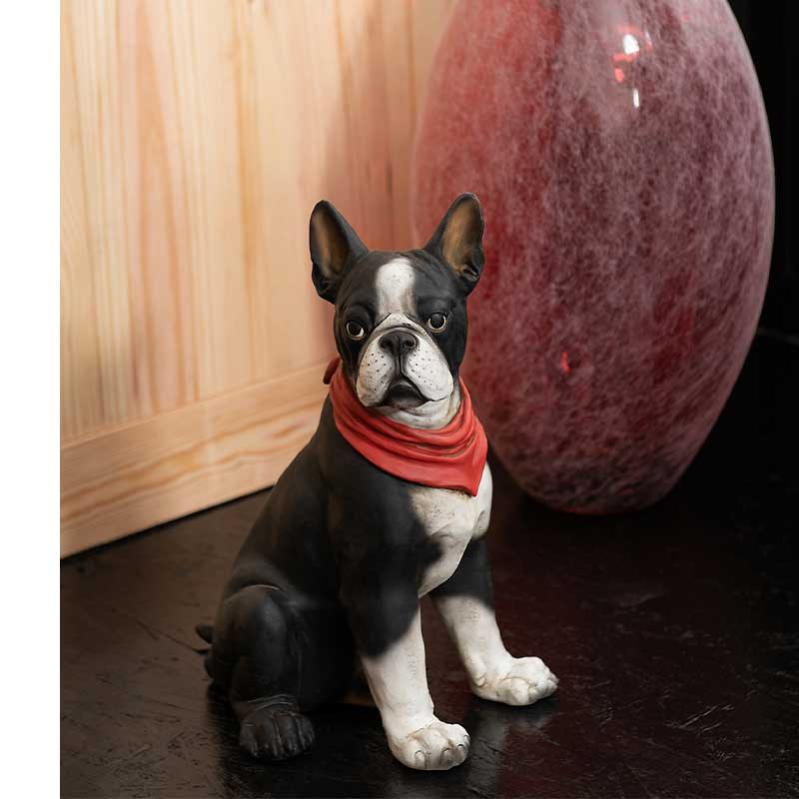 Statue bouledogue résine mix 26x18x36cm Leroy Merlin