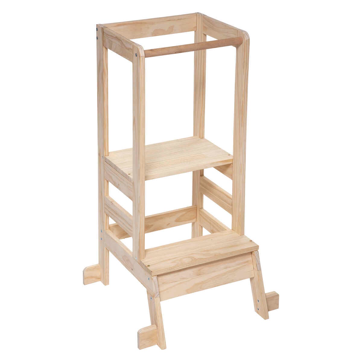 Torre di apprendimento montessori per bambini legno bianco/naturale  54x44x90 cm