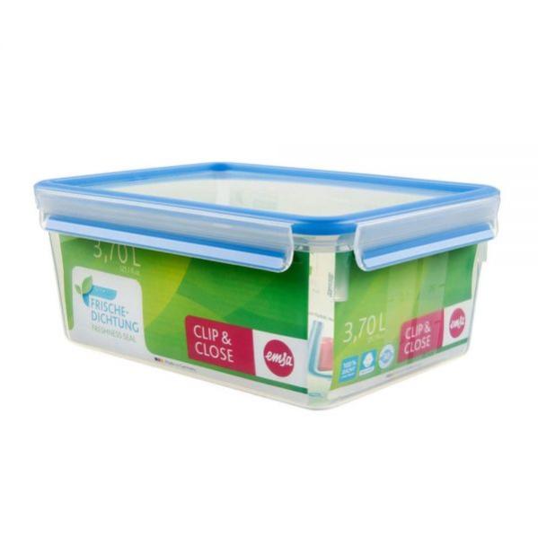 Emsa Clip&Close Inox Boîte De Conservation 0,5 L, Légère Et Hygiénique, Acier Inoxydable 304, Etanche, Compatible Congélateur, Four, Lave-vaisselle, Couvercle à Clipser, Technologie Allemande N1150300