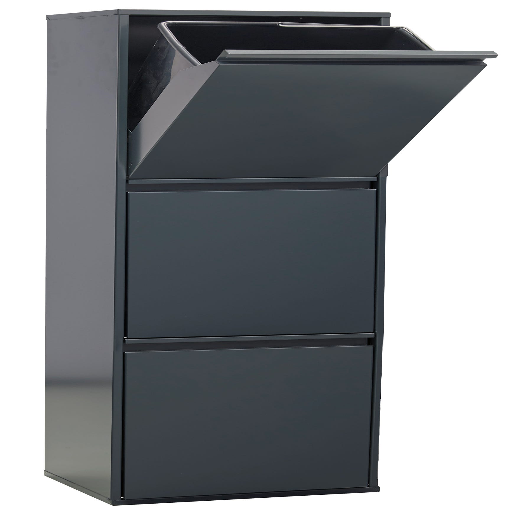 ARREGUI Basic Cubo de basura y reciclaje de acero de 3 cubos, mueble de  reciclaje, 3