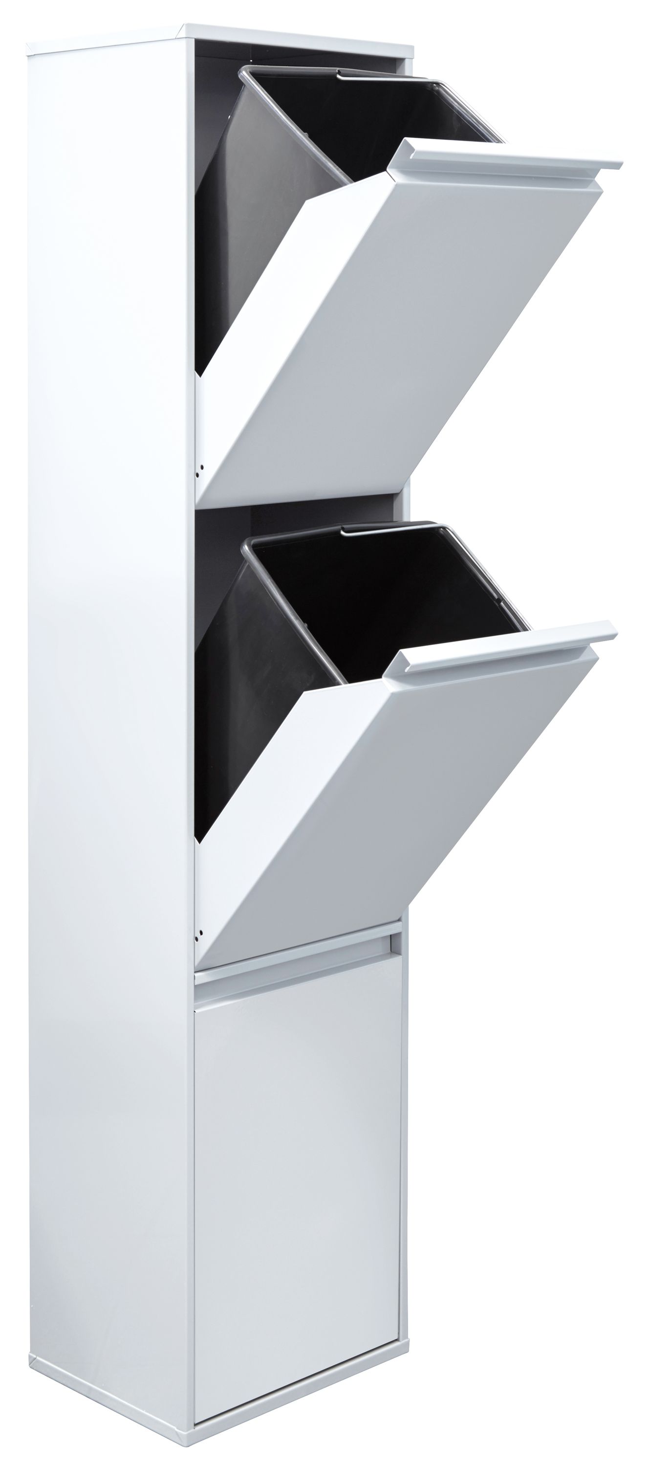 ARREGUI Basic CR301 B Cubo de basura y reciclaje de acero de 3 cubos mueble de reciclaje 3 x 17 L 51 L blanco Leroy Merlin