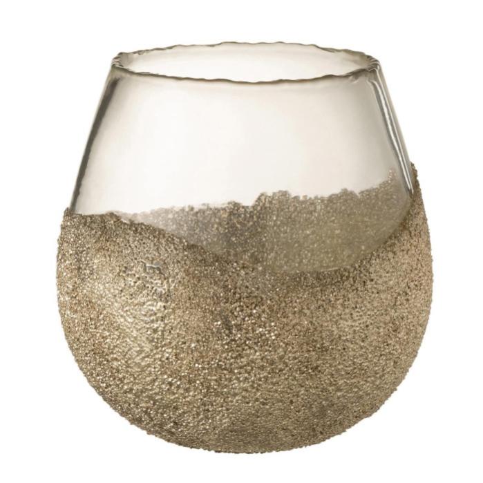 Grand Photophore Verre Gris Paris Prix - Forme Hexagonale 18cm (neuf En Boîte)