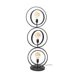 Lampadaire industriel 2 lampes 30x30x166 cm en métal gris - CEDDAK