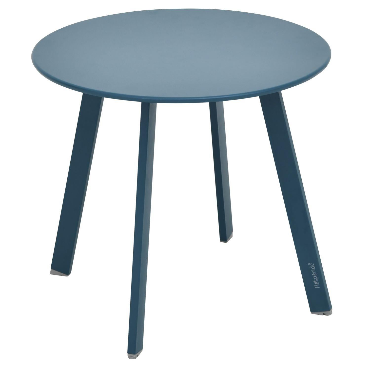 Table d'appoint de jardin ronde Saona Diam. 50 cm Bleu mat Leroy
