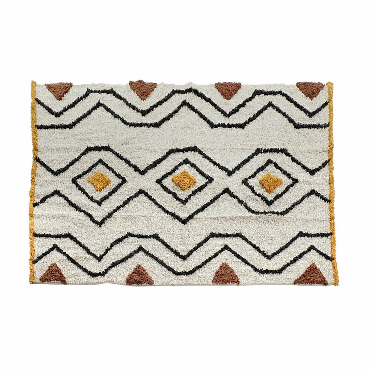 Tappeto boho chic intrecciato a mano nero/bianco 120x180 cm MORA