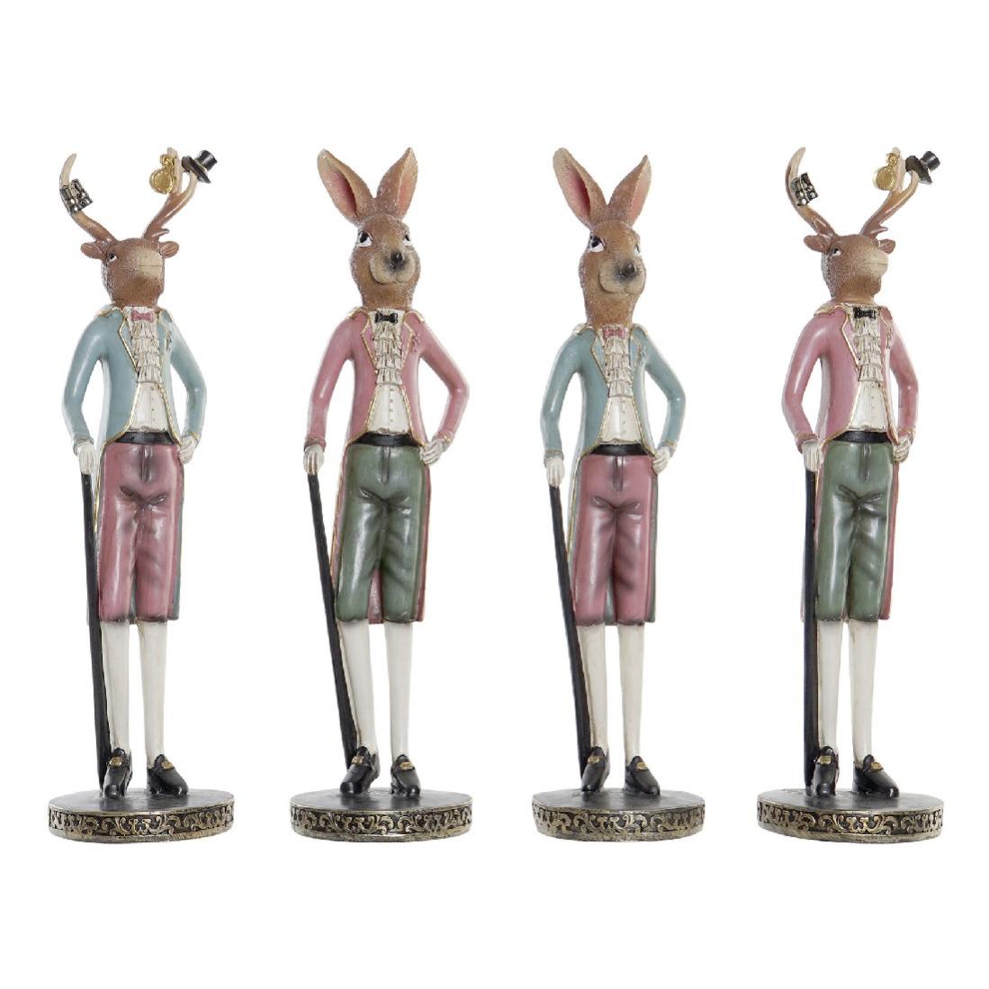 Figurine Décorative DKD Home Decor Résine Lapin (4 pcs) (10 x 10 x 36