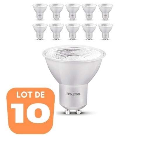 Lot de 10 ampoules LED spot 4W GU10 (Eq. 32W) 4200K