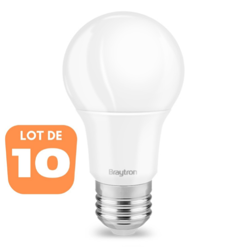 Lot de 10 ampoules LED E27 dimmables A60 10W E27 3000K Leroy Merlin