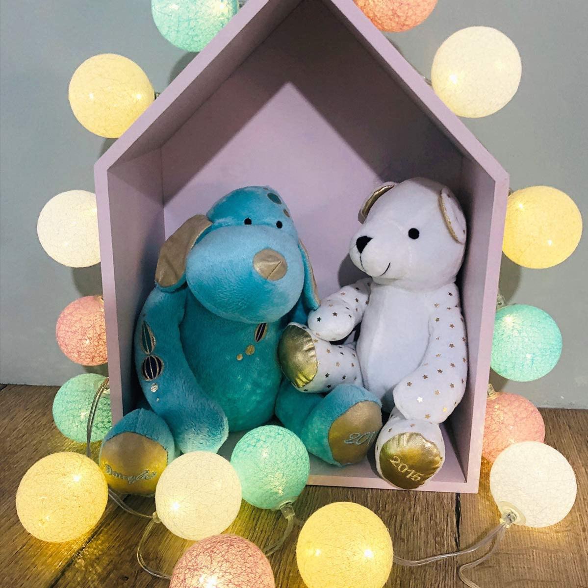 Guirlande Lumineuse Boules Coton Led Usb Veilleuse Bebe 2h Adaptateur Secteur Double Usb 2a Inclus 3 Intensites 16 Boules 3 2m Bebe Leroy Merlin