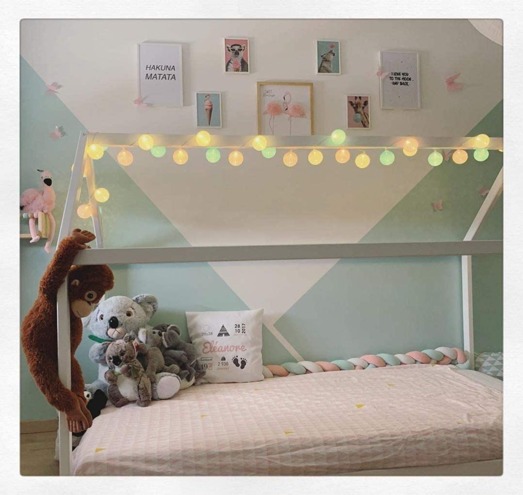 Guirlande Lumineuse Boules Coton Led Usb Veilleuse Bebe 2h Adaptateur Secteur Double Usb 2a Inclus 3 Intensites 16 Boules 3 2m Bebe Leroy Merlin