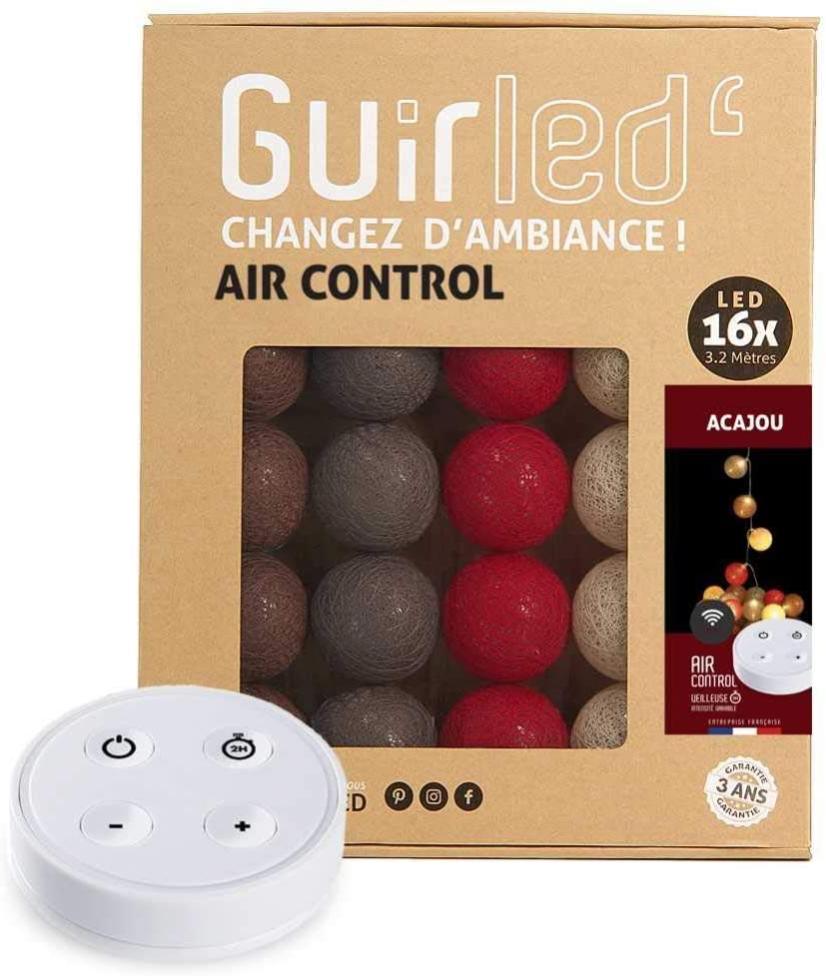 Guirlande Lumineuse Boules Coton Led Usb Telecommande Sans Fil Veilleuse Bebe 2h Adaptateur Secteur Double Usb 2a Inclus 4 Intensites 16 Boules 3 2m Acajou Leroy Merlin