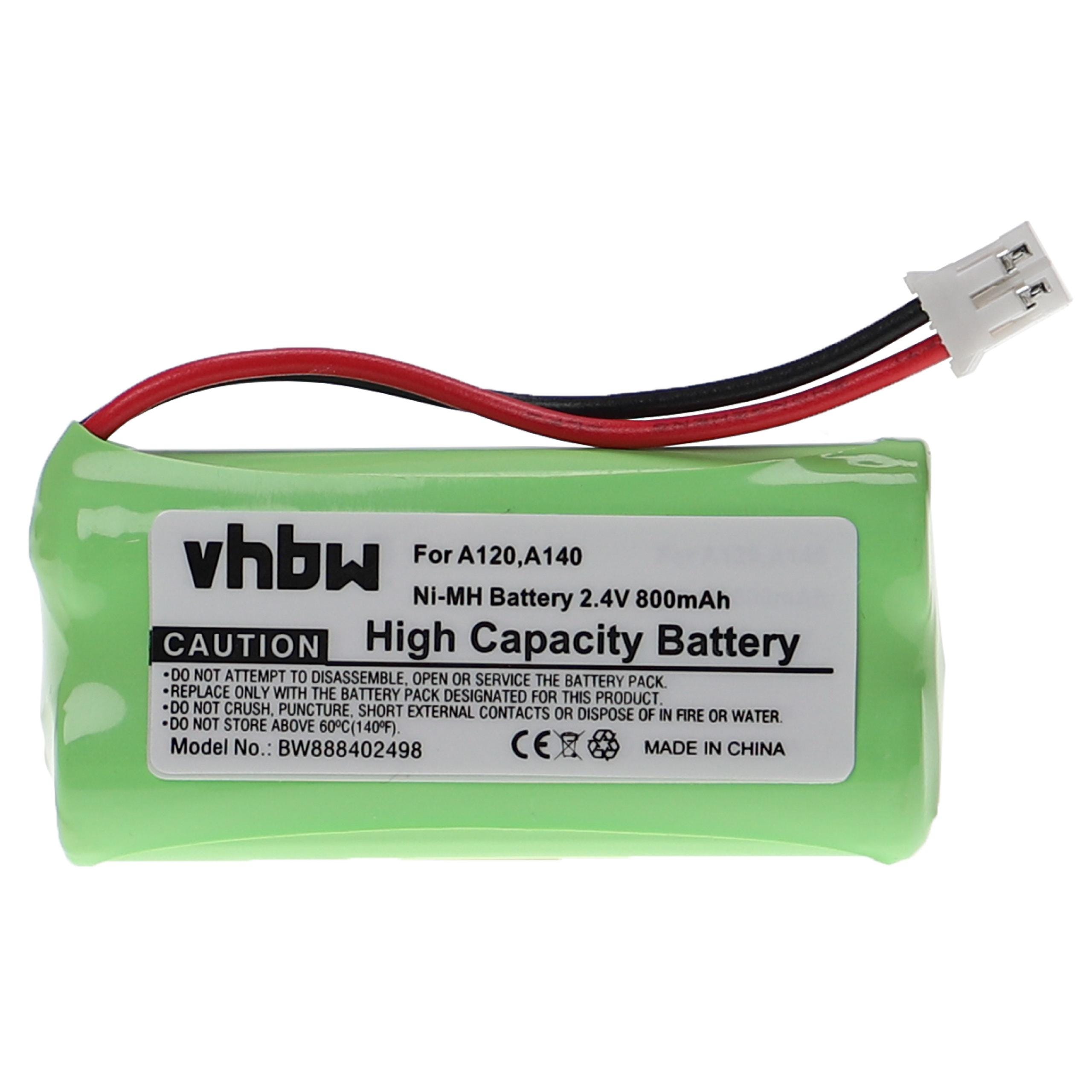 Vhbw Batterie compatible avec T-Com Sinus 100 téléphone fixe sans fil  (800mAh, 2,4V, NiMH)
