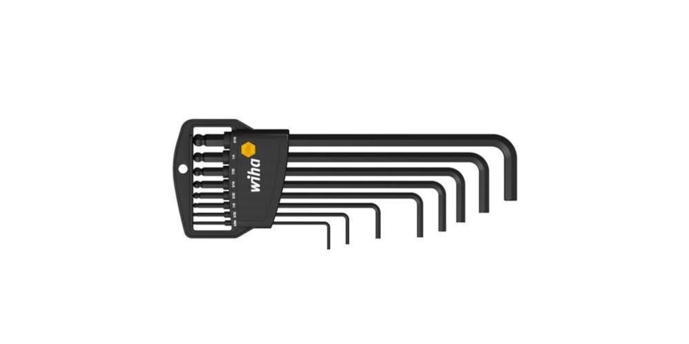 Set 9 Chiavi A Brugola A Testa Sfera - Acciaio CrV, Misure 1.5-10mm, Con Portachiavi In Plastica