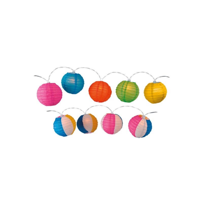 Guirlande de lampions EDM - ambiance de fête - multicolore - 10 ampoules -  1,5 m - 71167