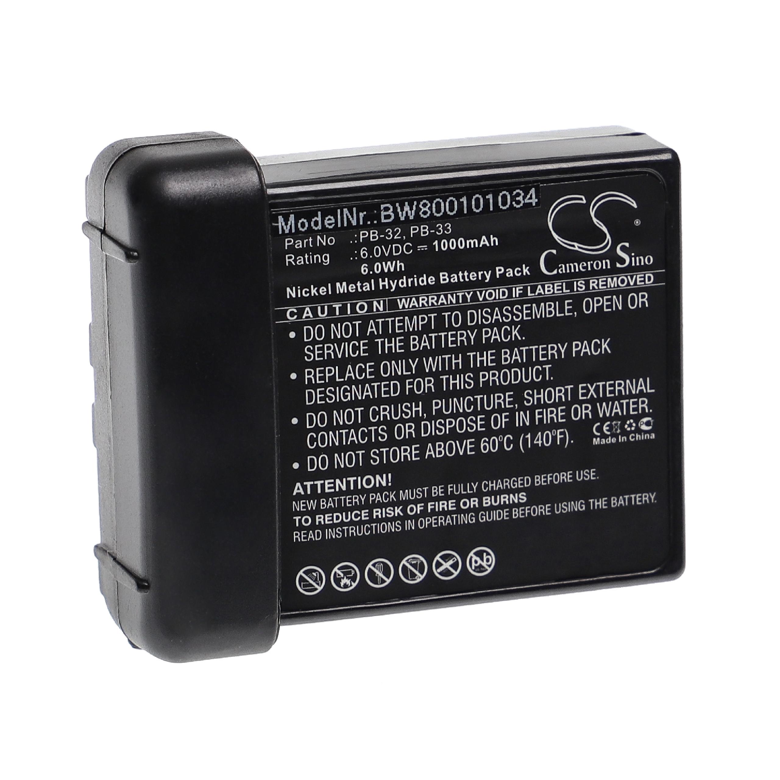 vhbw Batería Recargable Compatible con Motorola Talkabout FV500 T5025 T5022 T4800 T4900 T5100 T5200 700 mAh, 3,6 V, NiMH T5000 T5300 Radio 